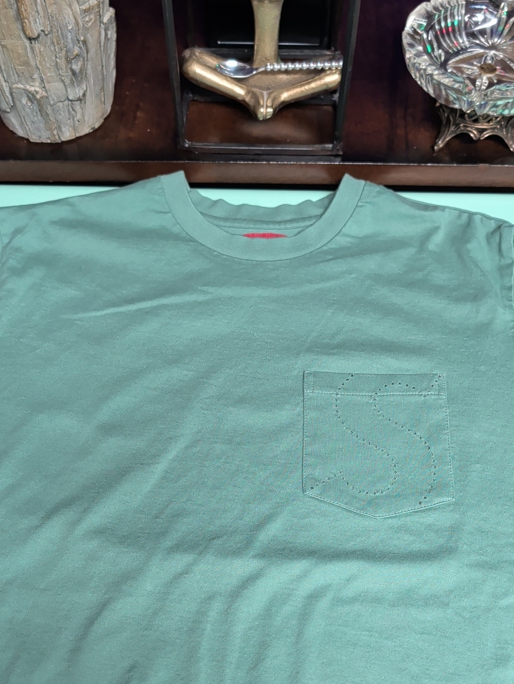 Supreme Men's Crew Pocket Tee in Sage Green